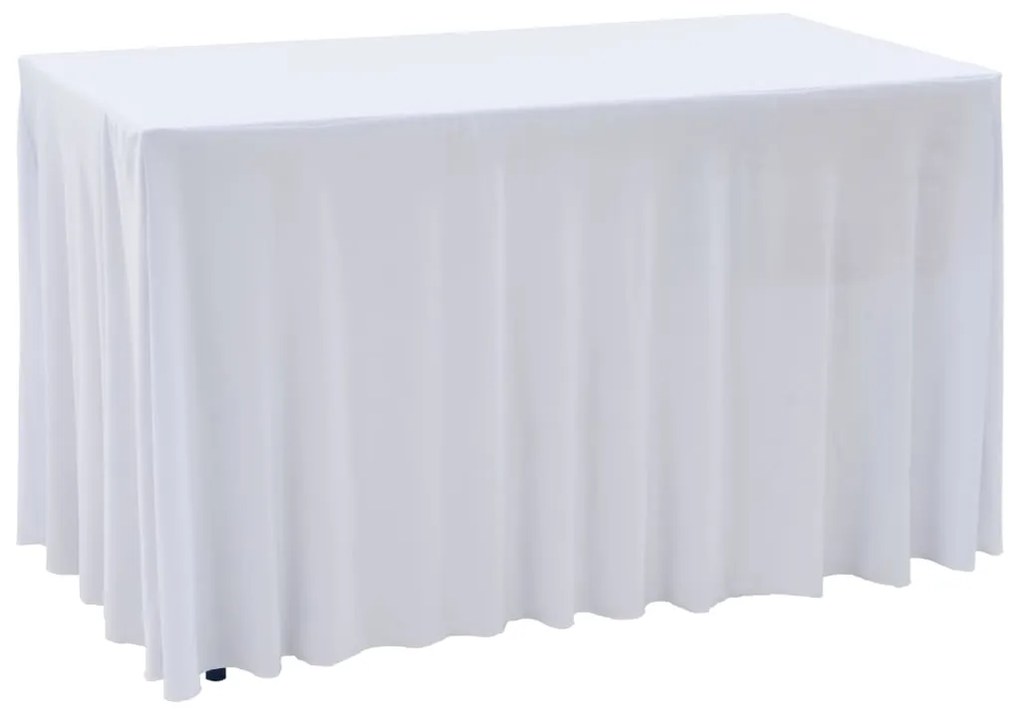 Capa extensível para mesa c/ camilha 2 pcs 243x76x74 cm branco