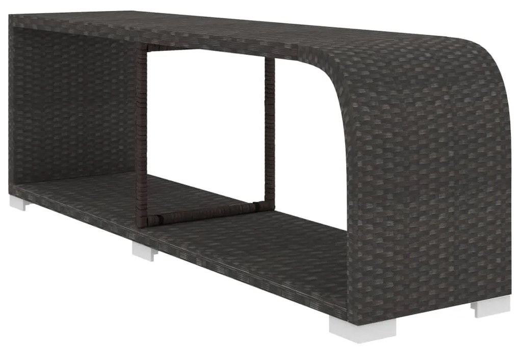 10 pcs conjunto lounge de jardim c/ almofadões vime PE preto