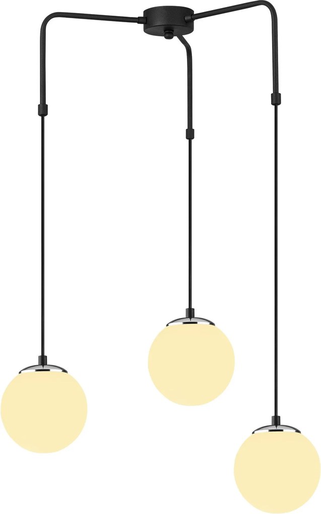 Candeeiro de Teto Uzum – Preto e Branco – 60 x 28 cm