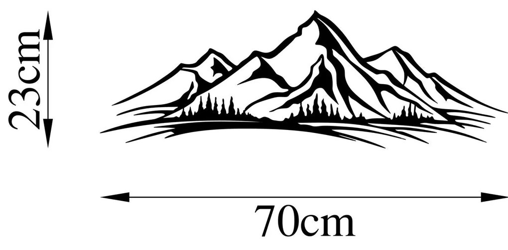 Acessório Decorativo de Parede em Metal Model-463 – Preto – 70 x 23 cm