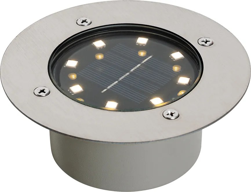 Conjunto de 6 Focos de Chão Cor de Aço Incl. LED IP65 Solar - Terry