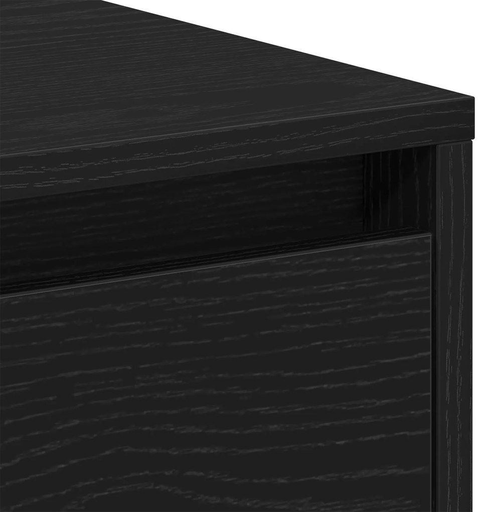 móvel de cabeceira vidaXL Preto Carvalho 45x34x44,5 cm Madeira de Enge