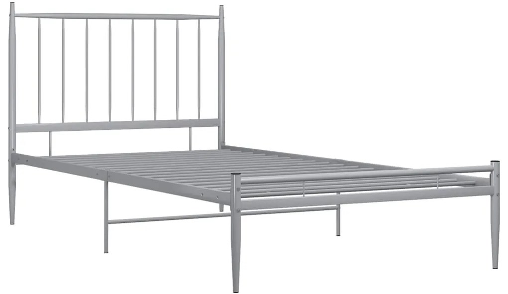 Estrutura de cama 100x200 cm metal cinzento