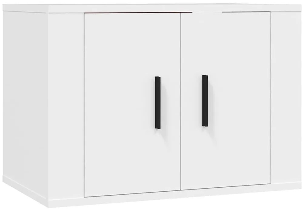 2 pcs conjunto móveis de TV derivados de madeira branco