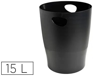 Cesto de Papeis Exacompta em Plástico Ecoblack Preta 15 Litros