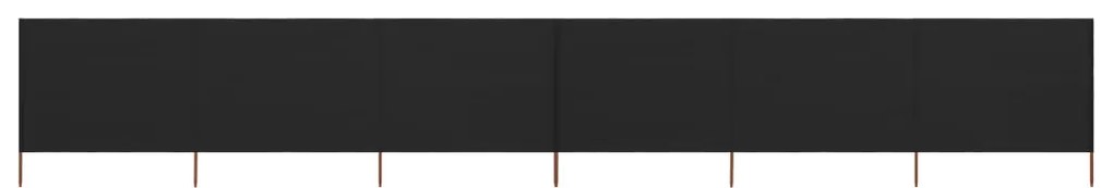 Para-vento com 6 painéis em tecido 800x160 cm preto