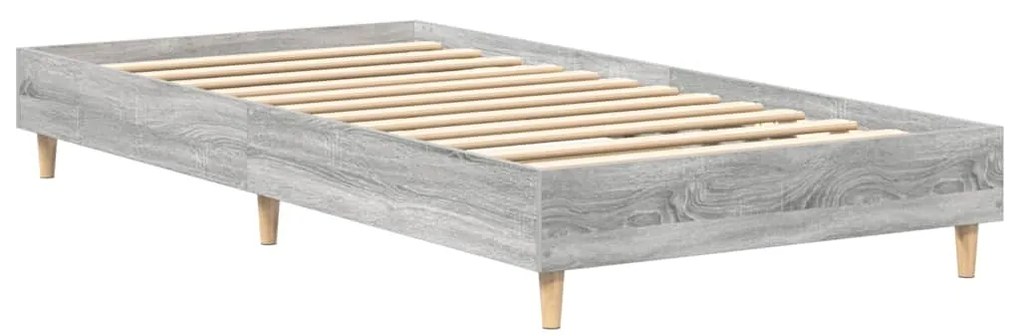 Estrutura cama s/ colchão 100x200 cm cinzento sonoma
