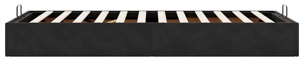 Ottoman Bed Frame Sem Colchão Preto 100x200 cm Veludo