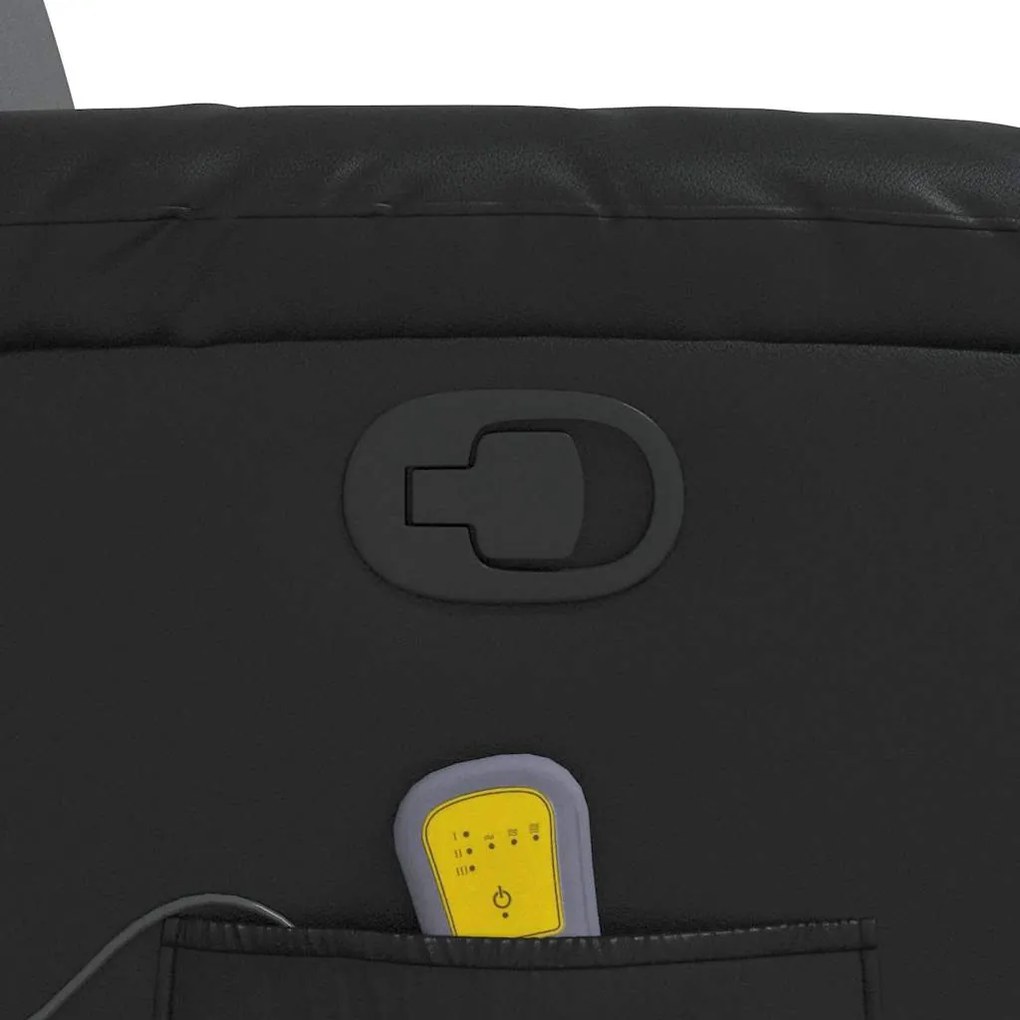 Poltrona de massagens reclinável couro artificial preto