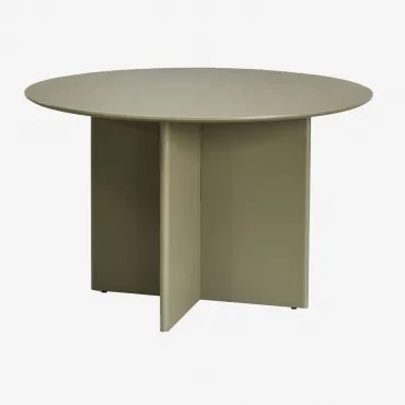Mesa De Jantar Redonda Ø120 Cm Em Mdf Saonara Verde Sálvia - Sklum