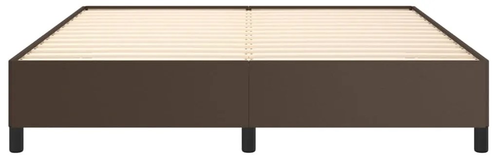 Estrutura de cama 160x200cm couro artificial castanho
