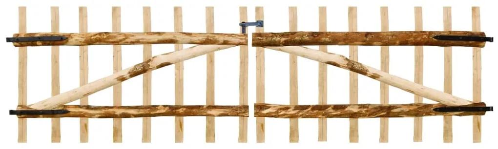 Portão duplo para cerca 300x90 cm madeira de aveleira