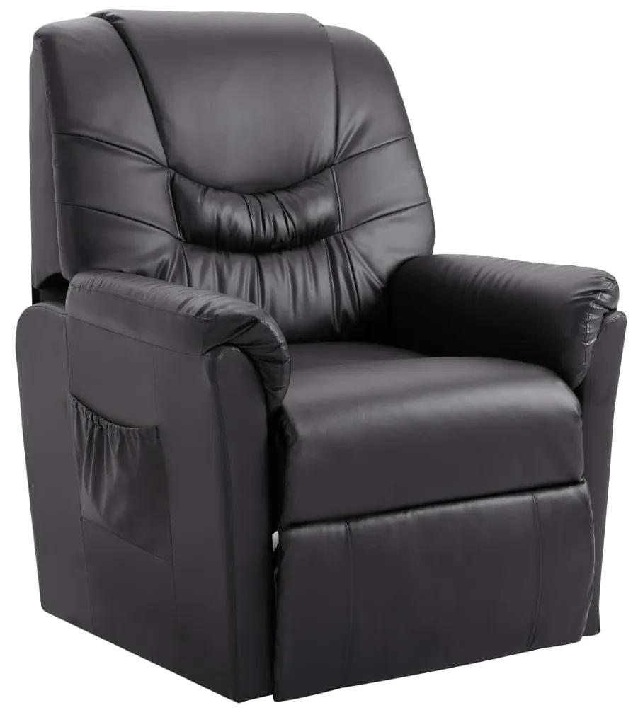 Cadeira reclinável couro artificial cinzento