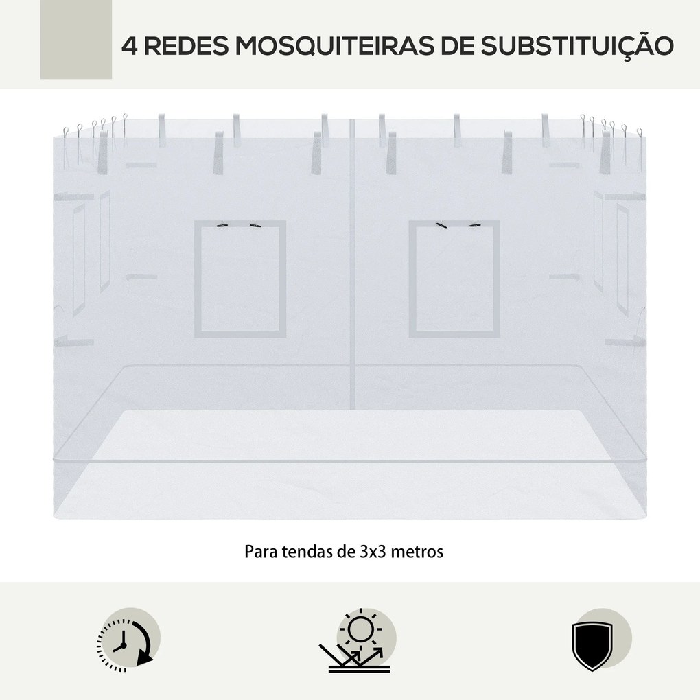 Outsunny 4 Redes Mosquiteiras para Tendas 300x195 cm Rede Mosquiteira