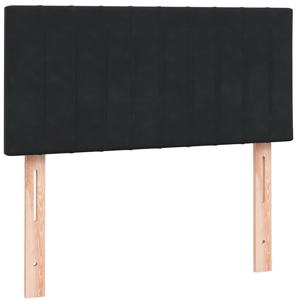 Cama com molas/colchão 80x220 cm veludo preto
