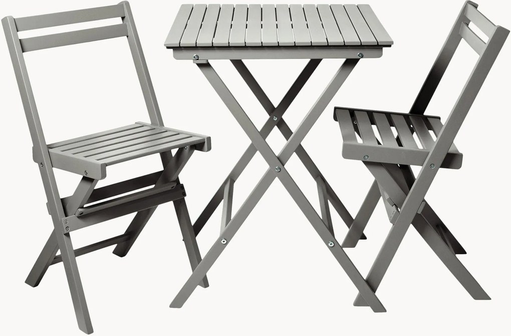 Conjunto de bistrô de jardim dobrável em madeira de acácia Tokyo, conjunto de 3