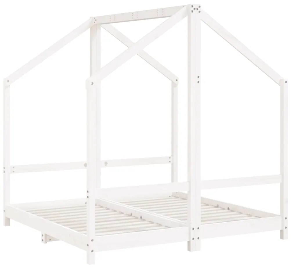 Estrutura de cama infantil 2x(70x140) cm pinho maciço branco