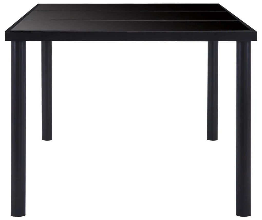 9 pcs conjunto de jantar couro artificial preto