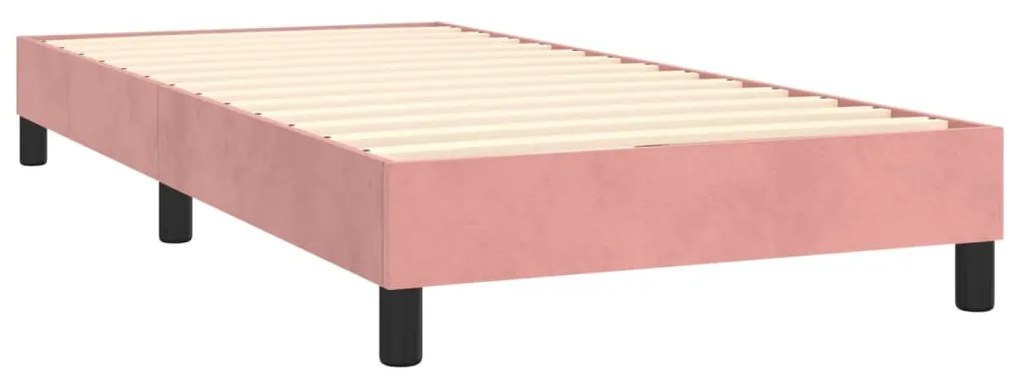 Cama com molas/colchão 90x190 cm veludo rosa