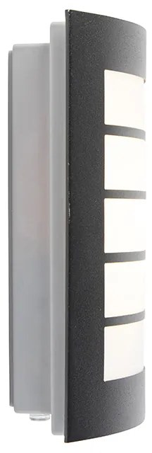 Candeeiro de parede exterior preto IP44 com sensor crepuscular - Miro Moderno