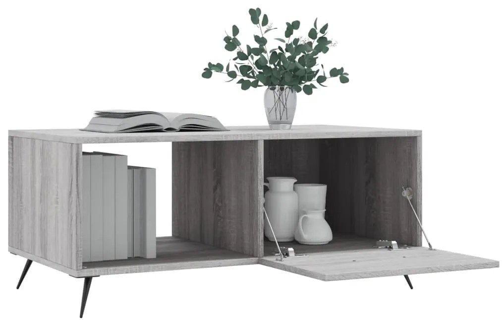 Mesa de centro 90x50x40 cm derivados de madeira cinzento sonoma