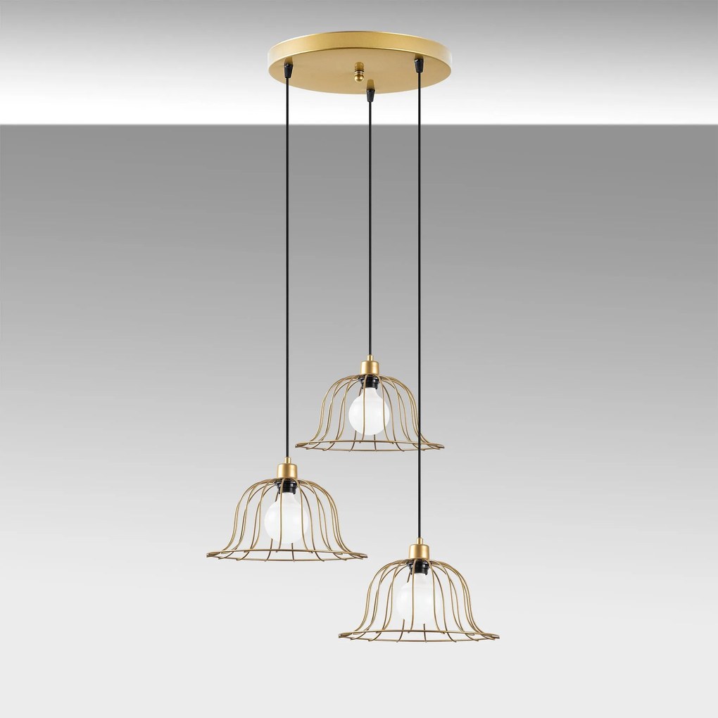 Candeeiro de Teto Boey – Dourado Brilhante – 62 x 62 x 121 cm