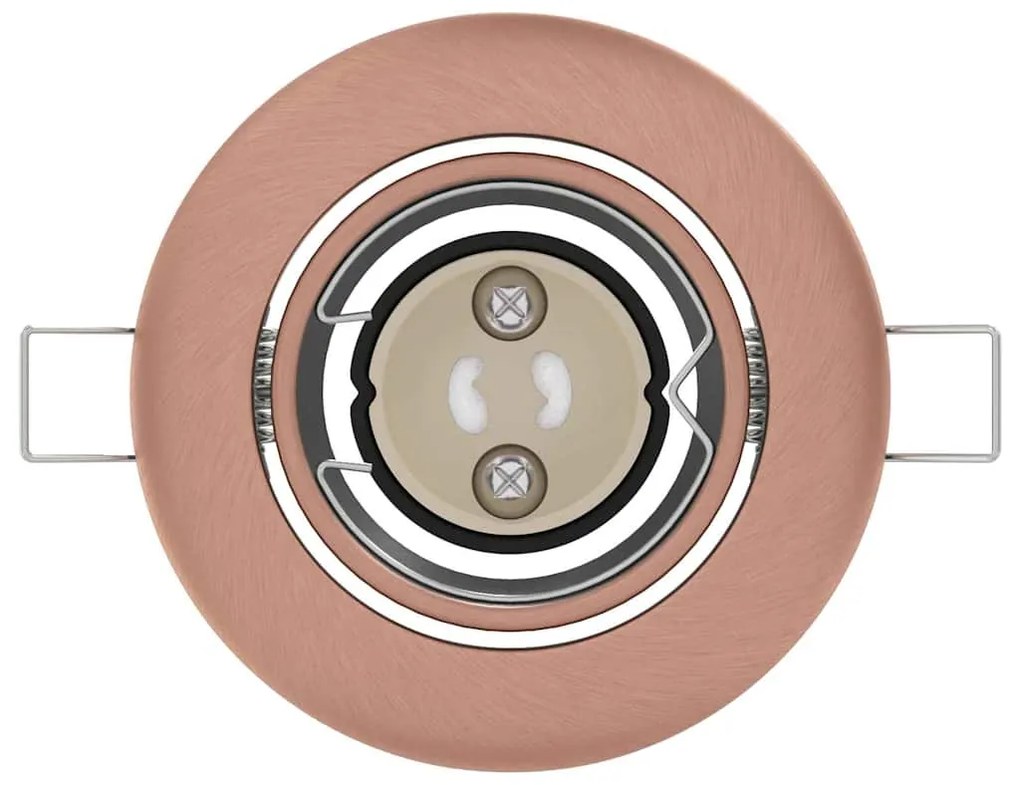 Spotlights Embutidos 6 pcs Redondo GU10 Cobre Ø90 mm Aço