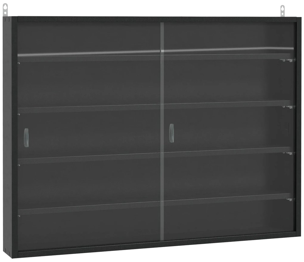 Vitrine de Parede de Madeira com Prateleiras Ajustáveis e 2 Portas Cor