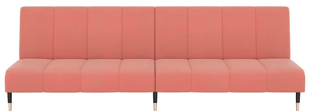 Sofá-cama de 2 lugares veludo rosa
