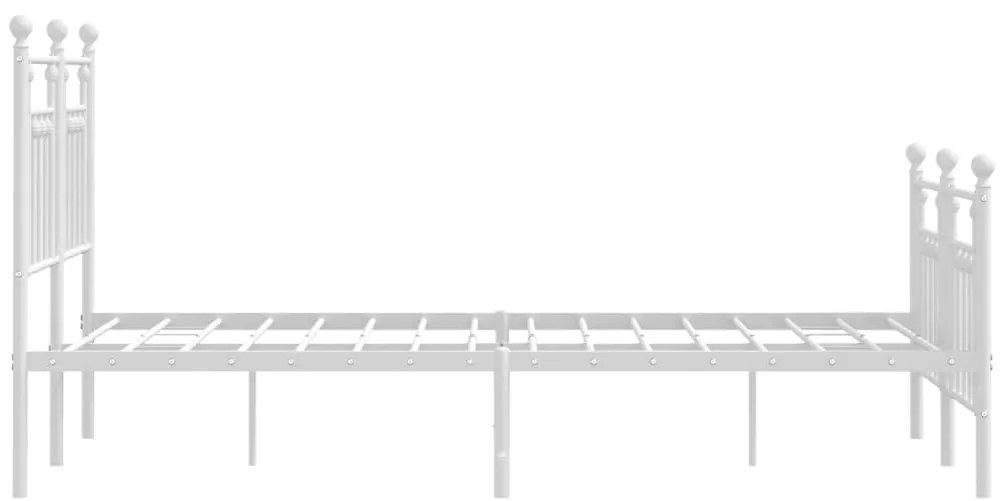 Estrutura de cama com cabeceira e pés 120x200 cm metal branco