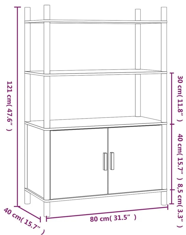 Armário alto 80x40x121 cm derivados de madeira branco