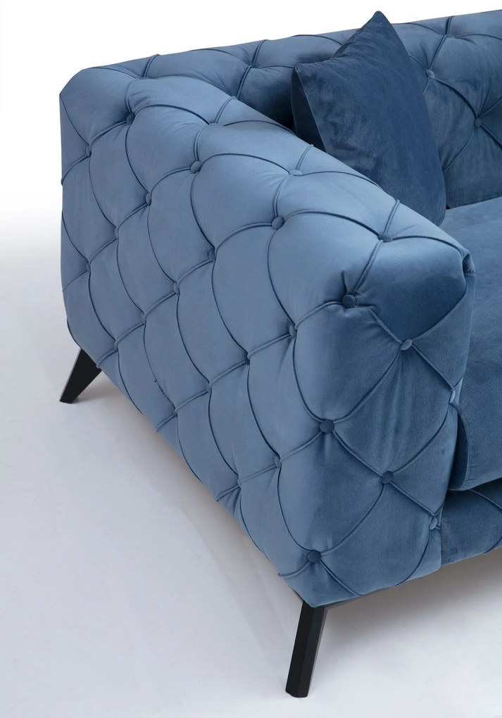 Sofá de 2 Lugares Como – Azul – 197x73x90 cm