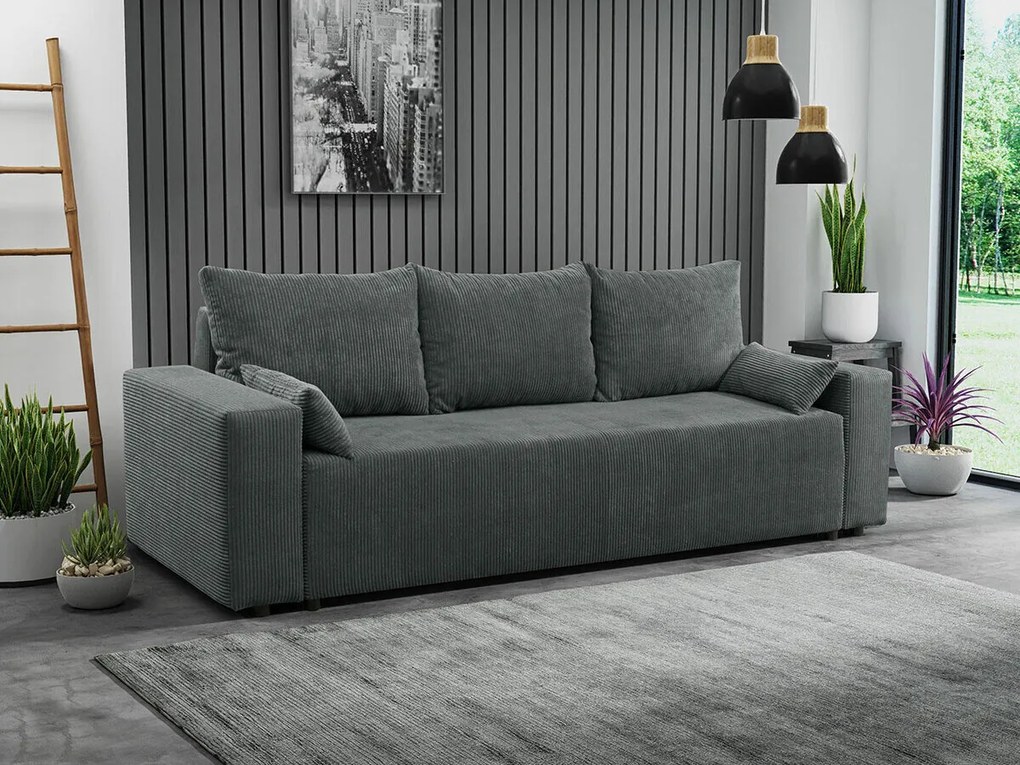 Sofá-cama Clovis 104, Cama com arrumação, 90x250x94cm, 110 kg, Pernas: Plástico