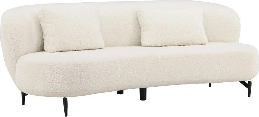 Sofá Dallas 4371, Preto, Branco, 224x100x80cm, 49 kg, Tecido, Pernas: Metal