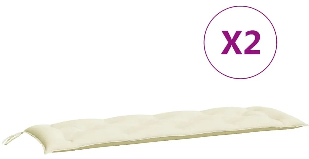 Almofadões banco jardim 2 pcs tecido oxford branco nata