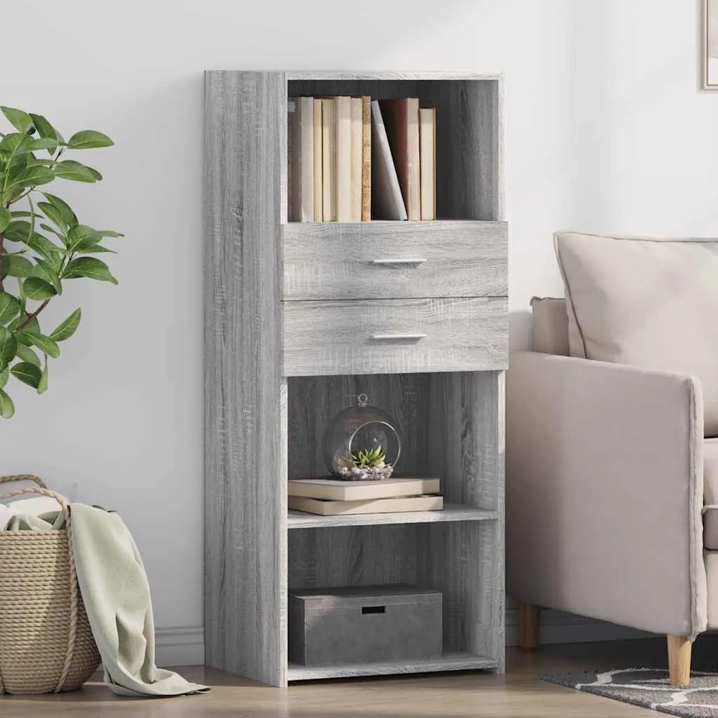 vidaXL Armário alto 50x42,5x124 cm derivados de madeira cinza sonoma