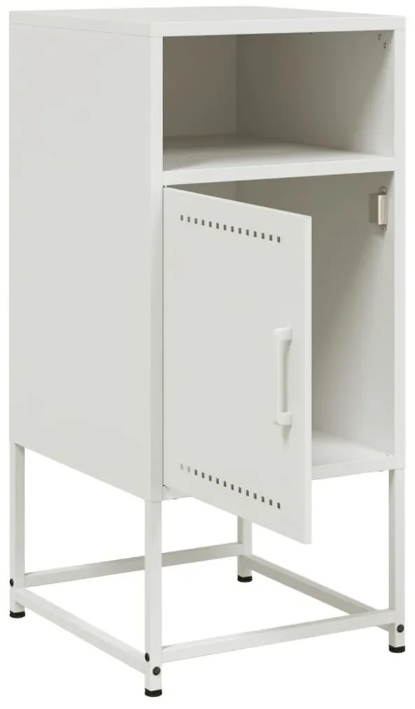 Mesa de cabeceira 36x39x78 cm aço branco