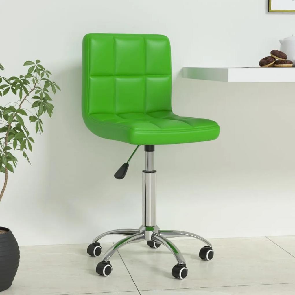 334342 vidaXL Cadeira de escritório giratória couro artificial verde