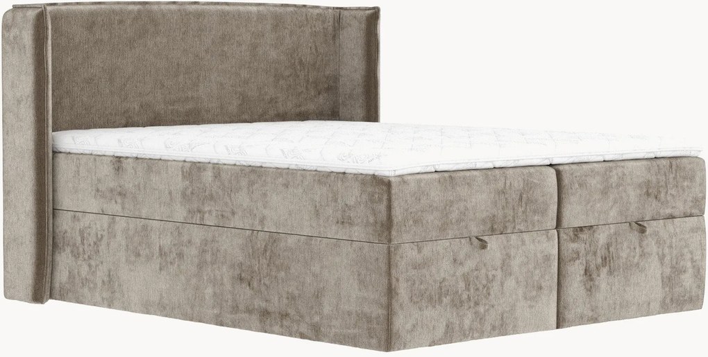 Cama divã em chenille artesanal com arrumação Passion, H4