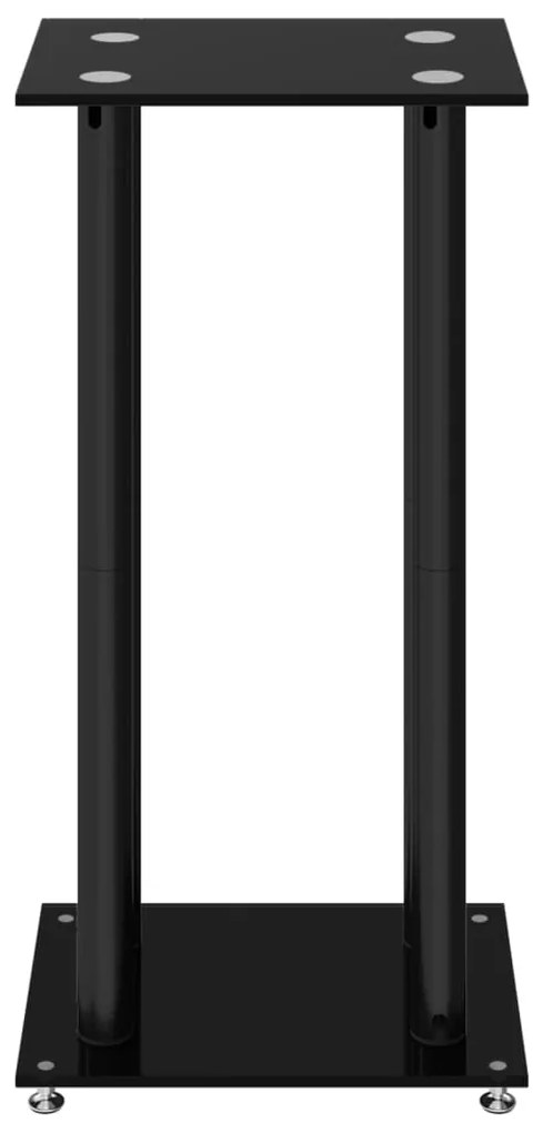 Suportes p/ colunas 2pcs vidro temperado design 4 pilares preto