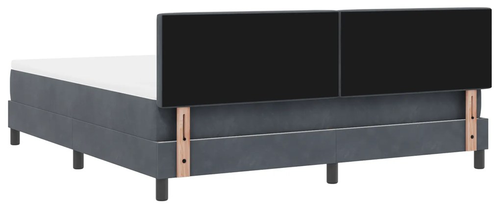 Cama Box com Colchão vidaXL Cinza Escuro Super King Veludo