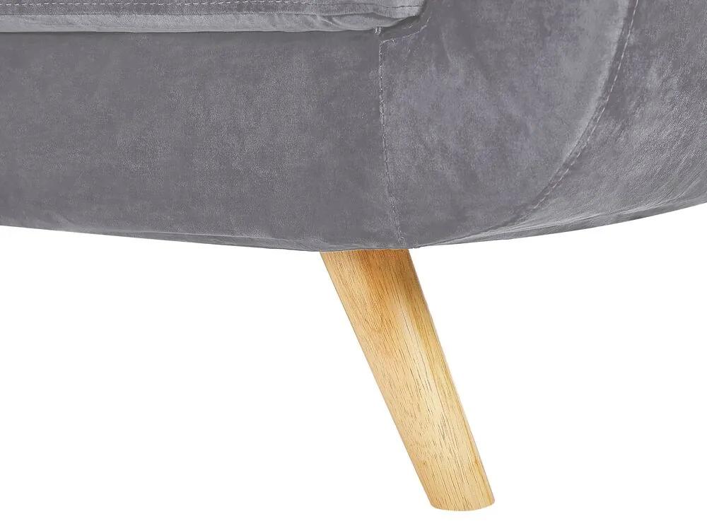 Capa para sofá de 2 lugares de veludo cinzento BERNES Beliani