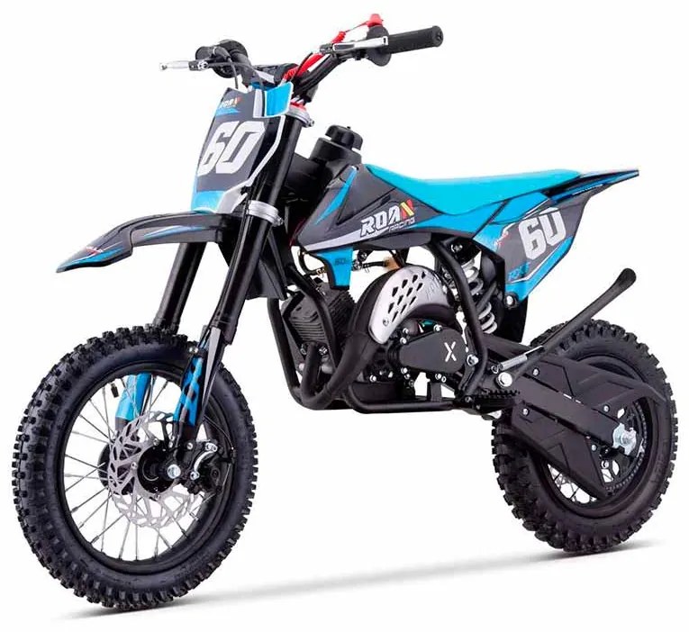 MINI MOTO PARA CRIANÇAS MINICROSS gasolina 60cc Roan RXT 12"/10" AZUL