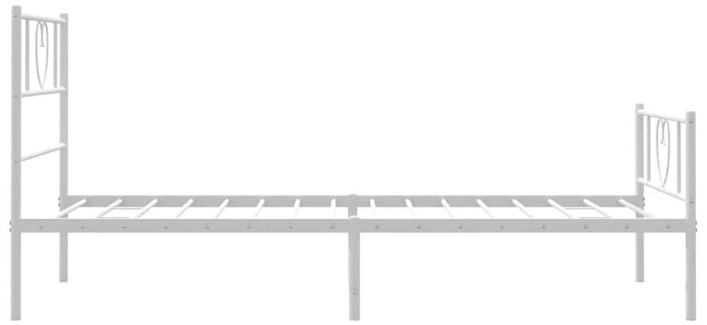 Estrutura de cama com cabeceira e pés 100x200 cm metal branco