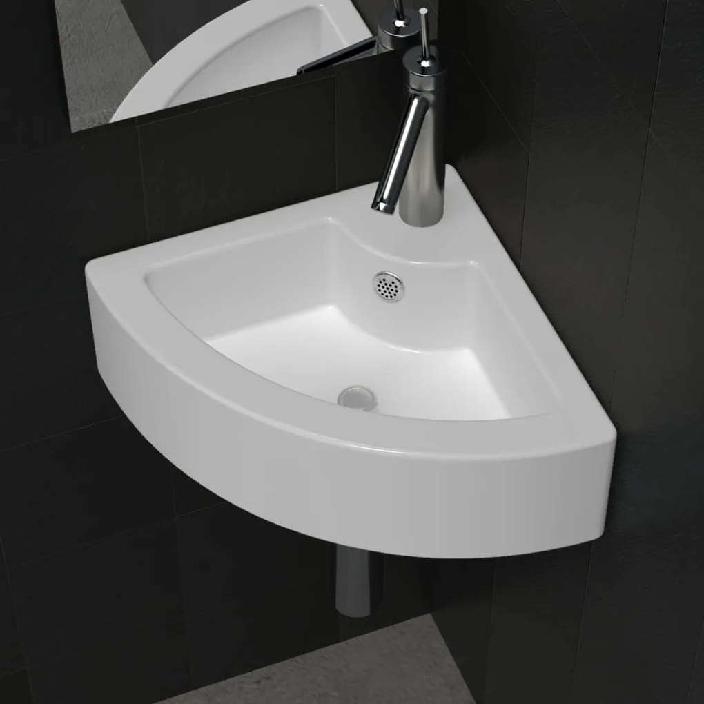 140697 vidaXL Lavatório com extravasamento 45x32x12,5 cm branco