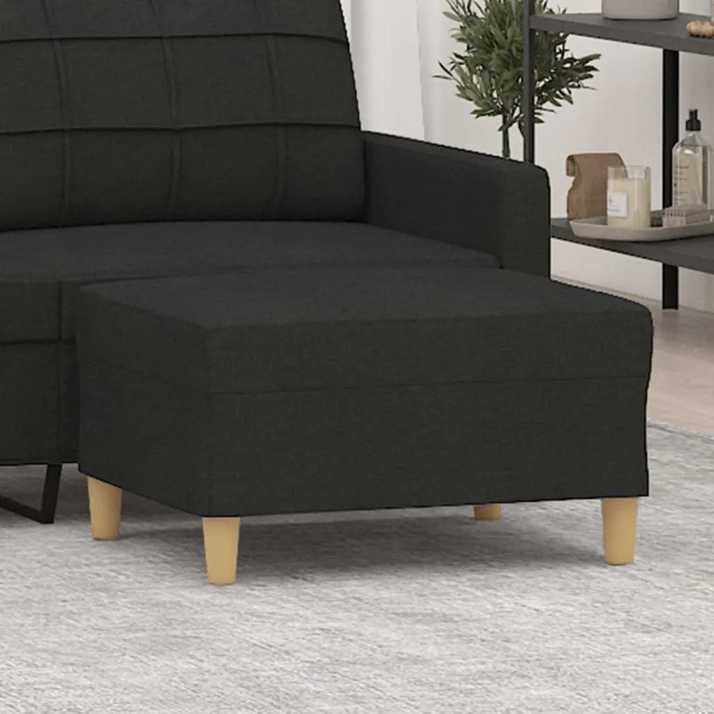 vidaXL Apoio de pés 70x55x41 cm tecido preto
