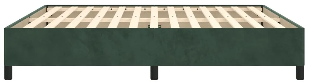 Estrutura de cama sem colchão 160x200 cm veludo verde-escuro