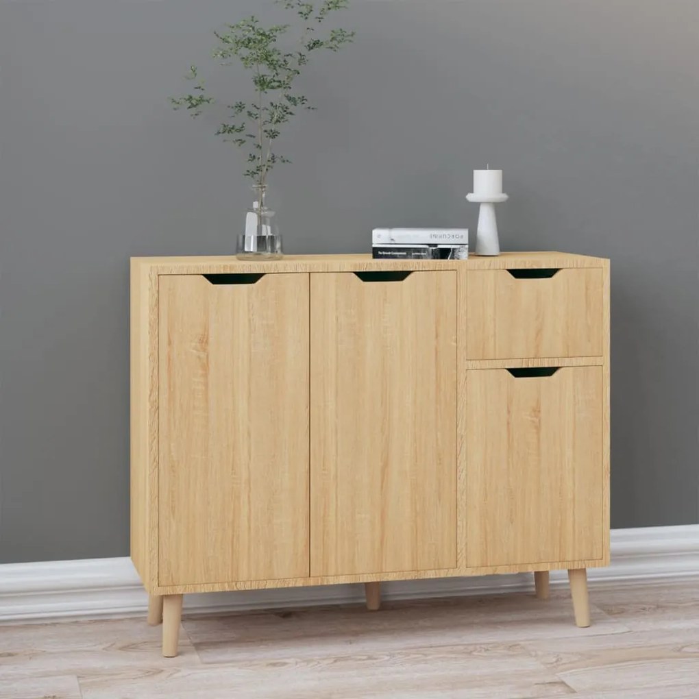 vidaXL Aparador 90x30x72 cm derivados de madeira carvalho sonoma