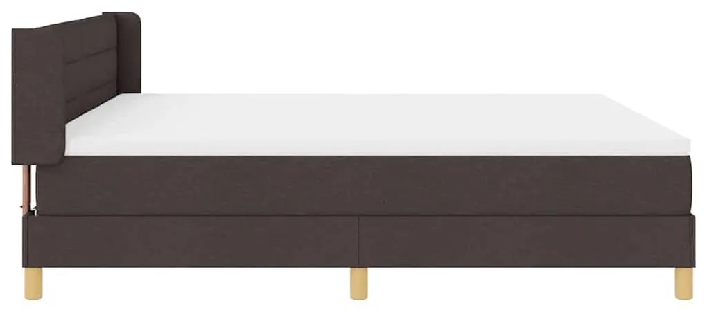 Cama Box Marrom Escuro e Branco 180 x 200 cm Poliéster