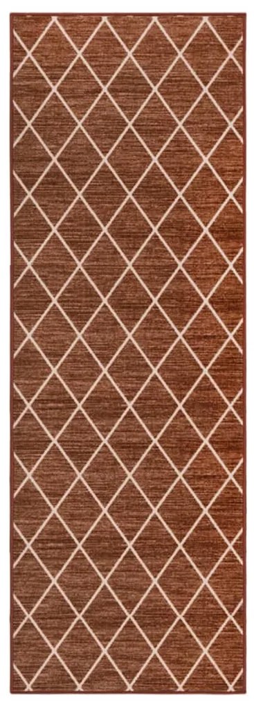vidaXL Tapete/passadeira 80x300 cm castanho-escuro